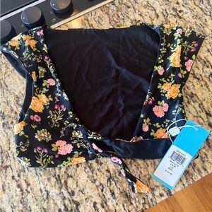 Beach Bunny Black Floral Bikini Top